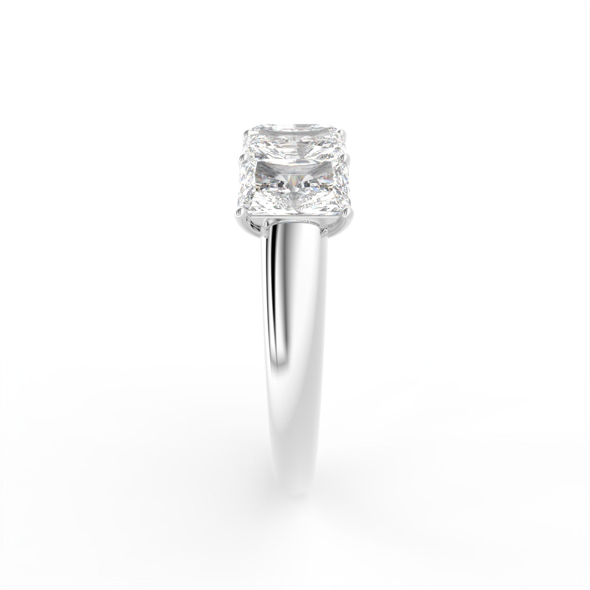 vimg:FJ3266|vimg:FJ3267|14K White Gold Eternity Emerald Diamond Ring — SIDE