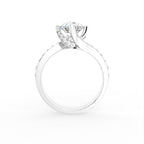 18K Round Diamond Engagement Ring — FRONT