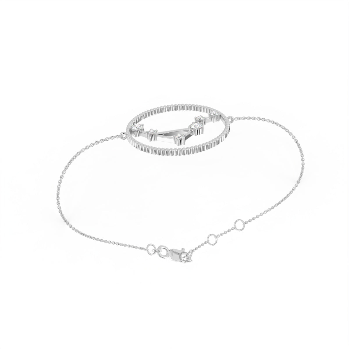 18K Libra Constellation Diamond Bracelet — 3D VIEW