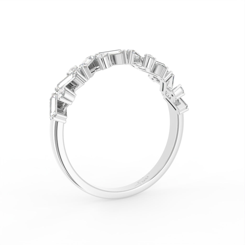 18K White Gold Baguette Diamond Eternity Ring — 3D VIEW