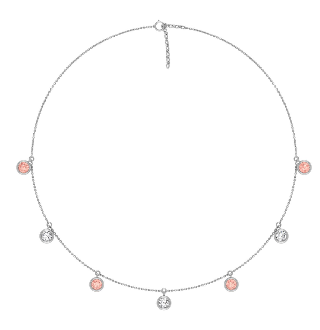18K Pear Diamond Station Necklace — TOP