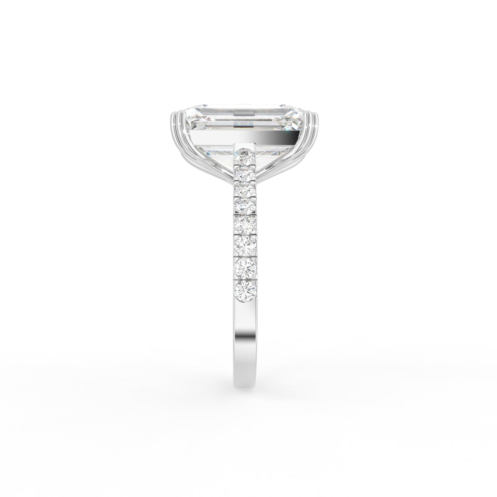 18K Solitaire Radiant Diamond Ring — SIDE