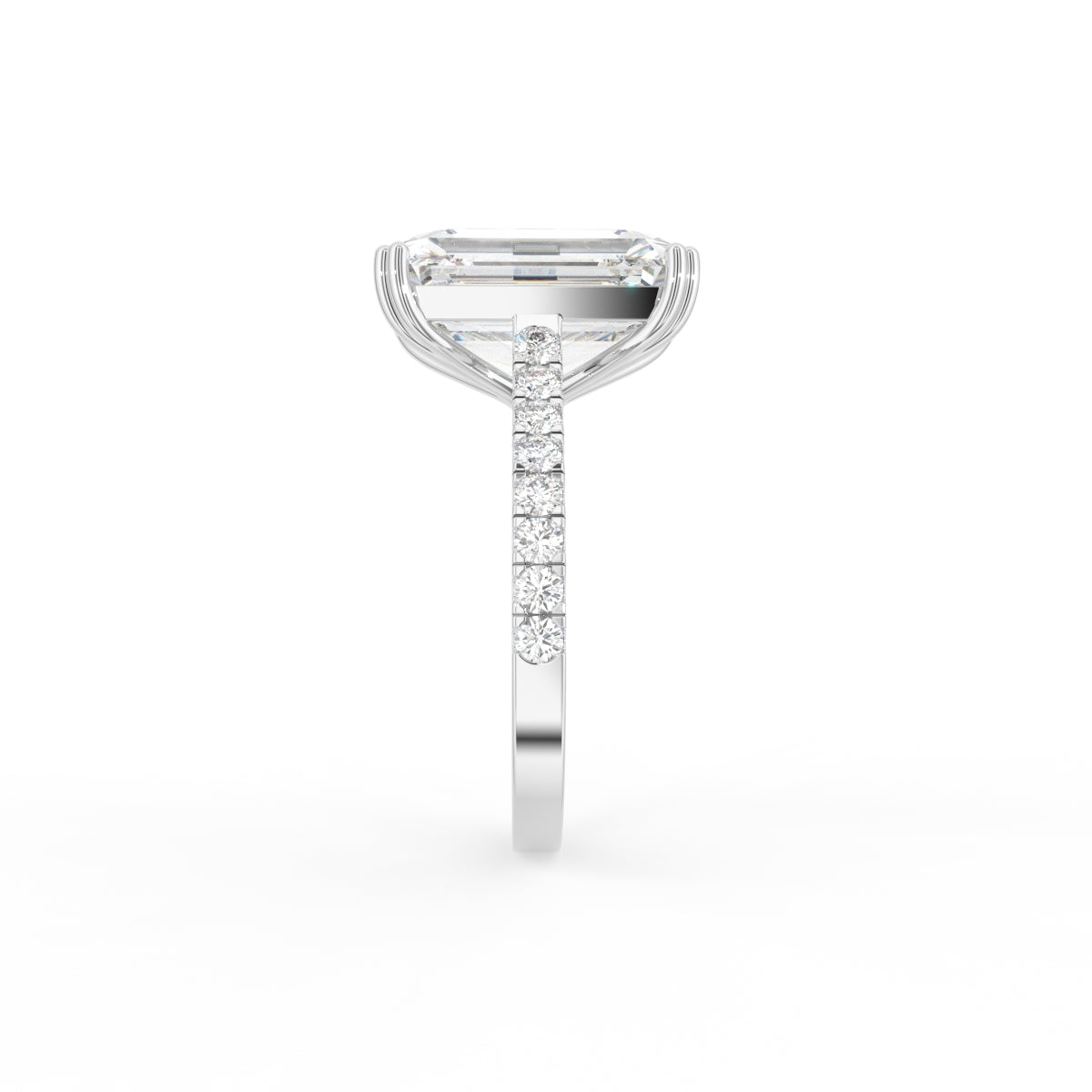 18K Solitaire Radiant Diamond Ring — SIDE
