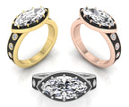 18K Bespoke Marquise Diamond Ring — 3 COLOR