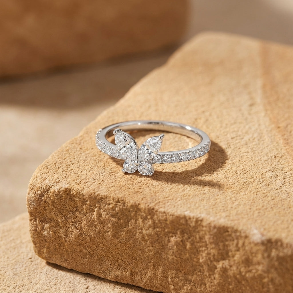 14K Bespoke Marquise Diamond Ring