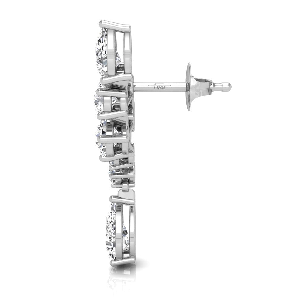 18K Diamond Earrings — SIDE VIEW