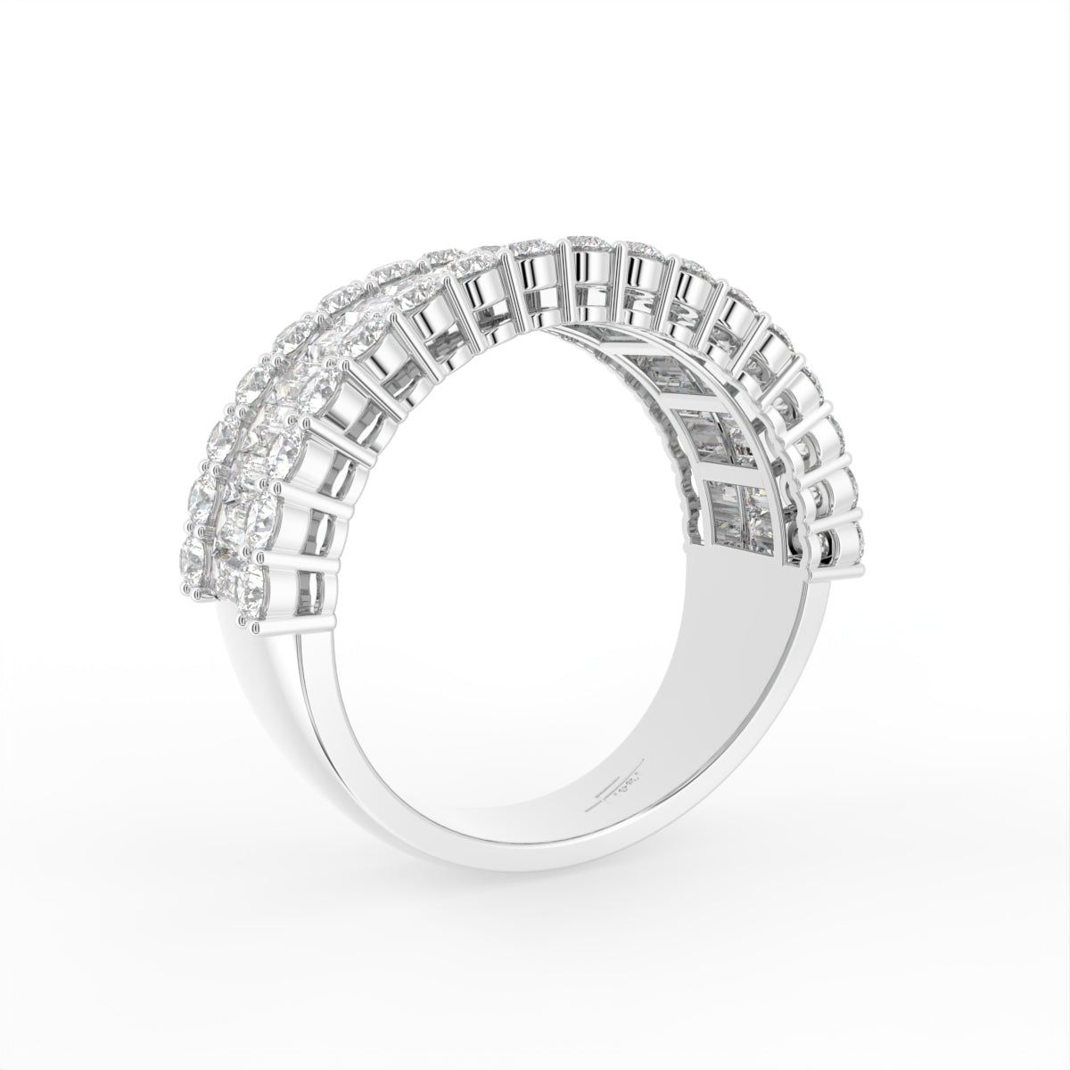18K Eternity Baguette Diamond Ring — 3D VIEW