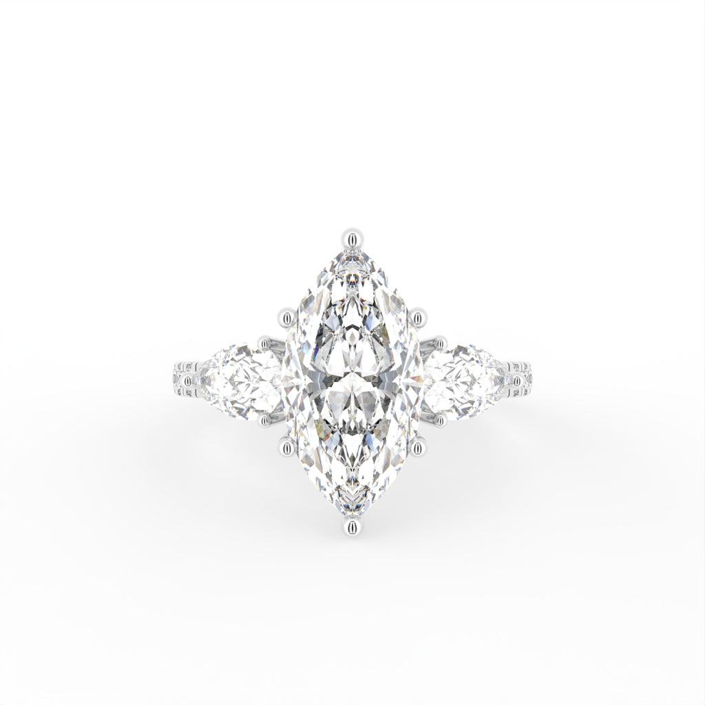 vimg:Z00246|18K Trilogy Marquise Diamond Ring — TOP