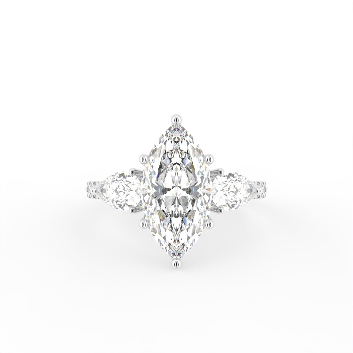 vimg:Z00246|18K Trilogy Marquise Diamond Ring — TOP