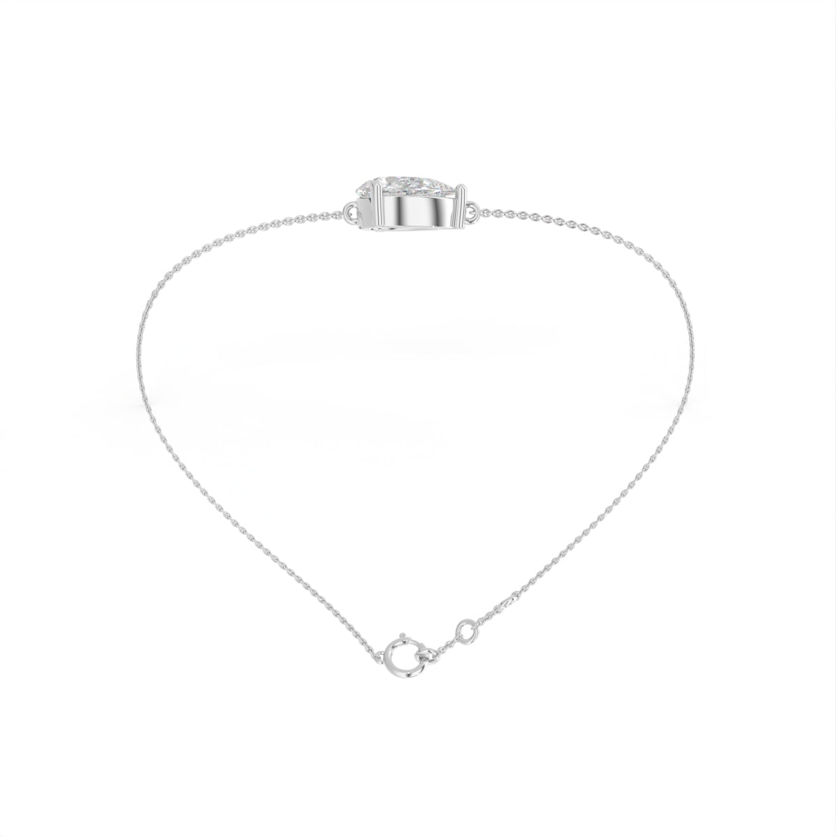 18K Gold Pear Diamond Bracelet — FRONT