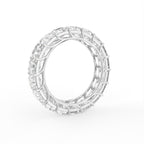 14K White Gold Full Eternity Princess Diamond Ring — 3D VIEW