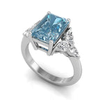 vimg:Z00249|18K Radiant Diamond Engagement Ring — 3D VIEW