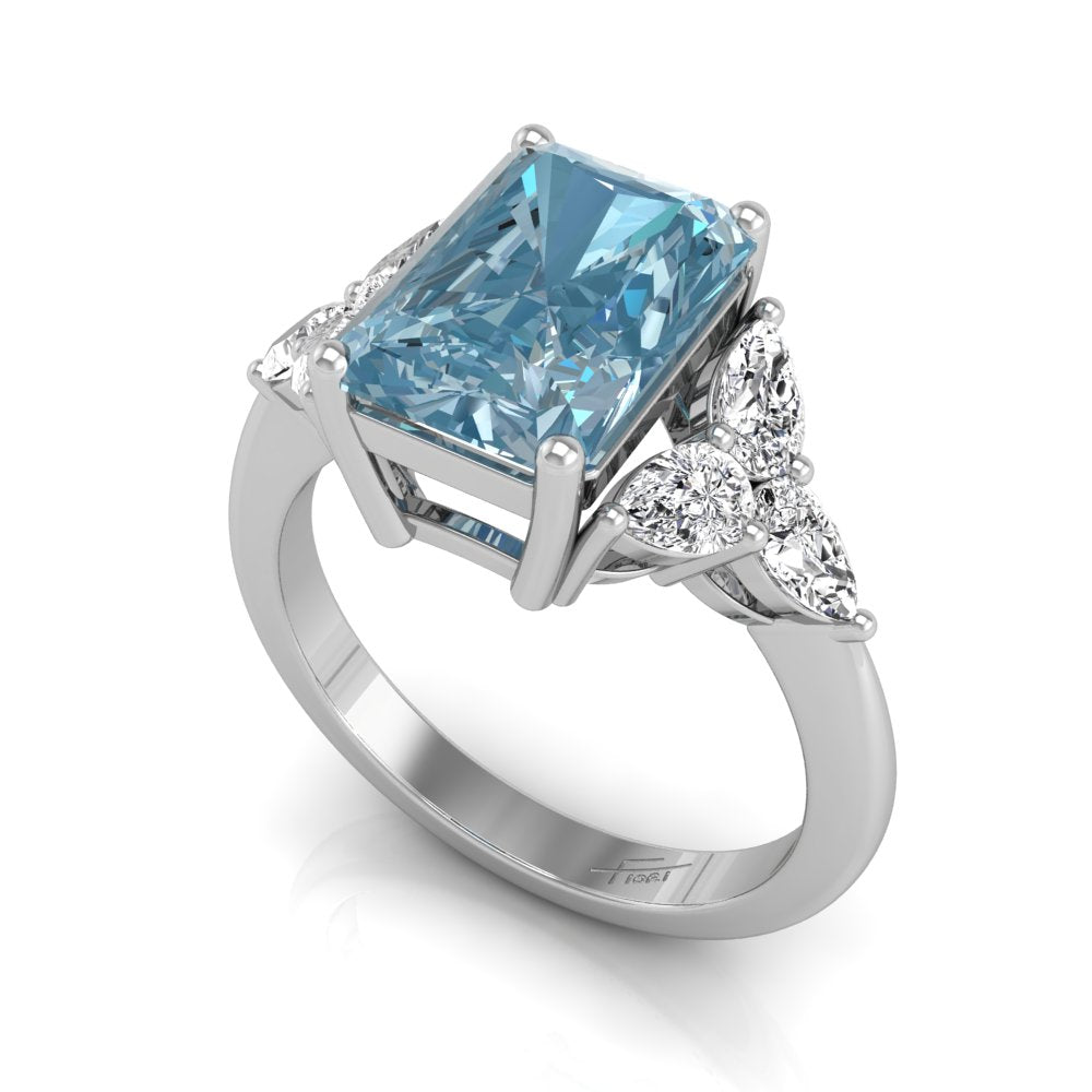 vimg:Z00249|18K Radiant Diamond Engagement Ring — 3D VIEW