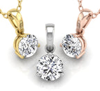 18K Solitaire Diamond Pendant — 3 COLOR