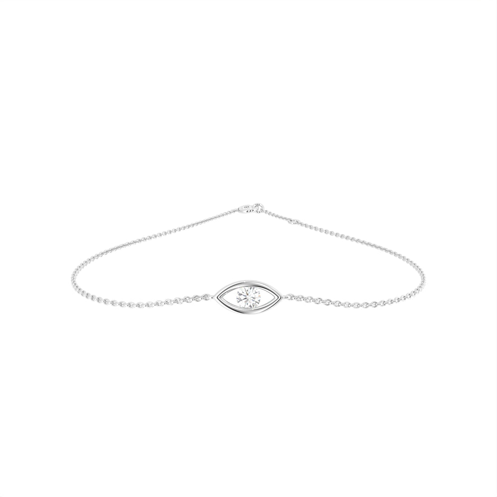 18K Gold Marquise Bezel Diamond Bracelet