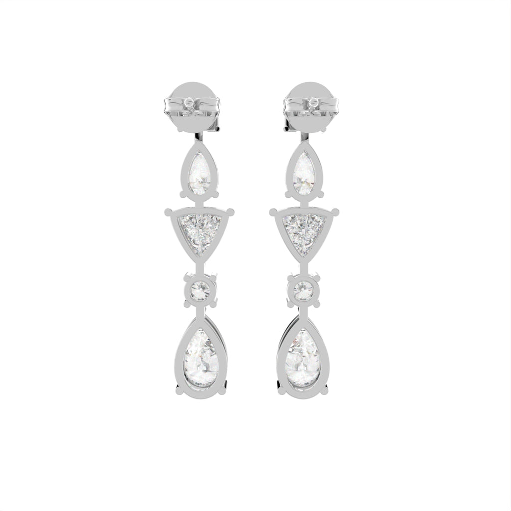 18K Diamond Drop Earrings — BACK