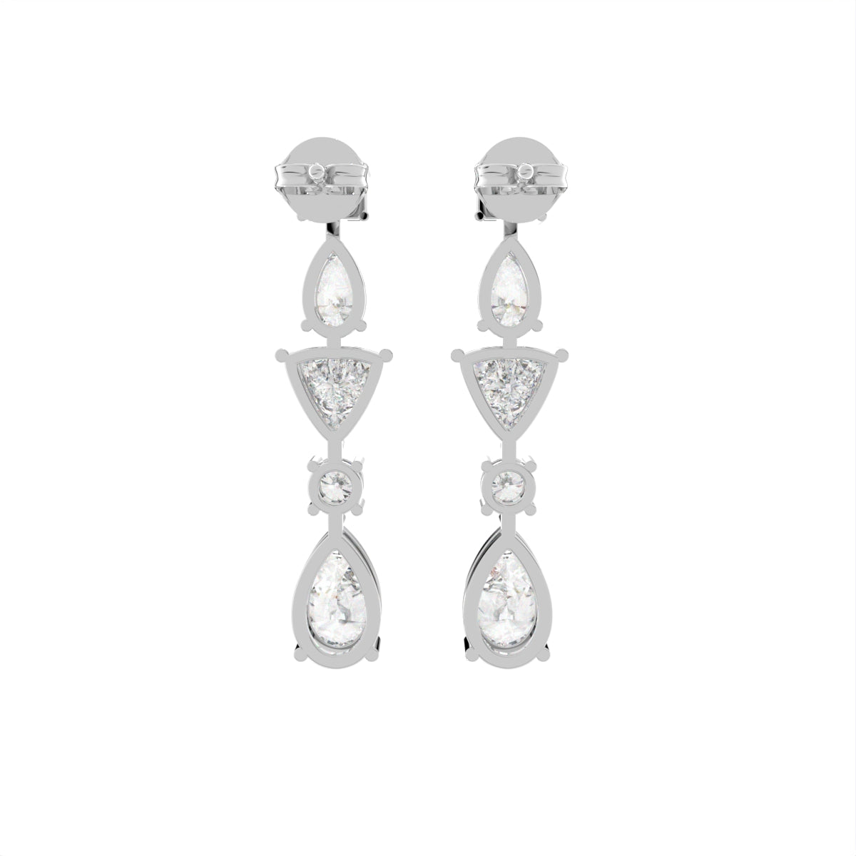 18K Diamond Drop Earrings — BACK