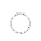18K Solitaire Baguette Diamond Promise Ring — FRONT