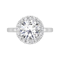 18K Halo Round Diamond Ring — TOP