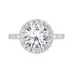18K Halo Round Diamond Ring — TOP