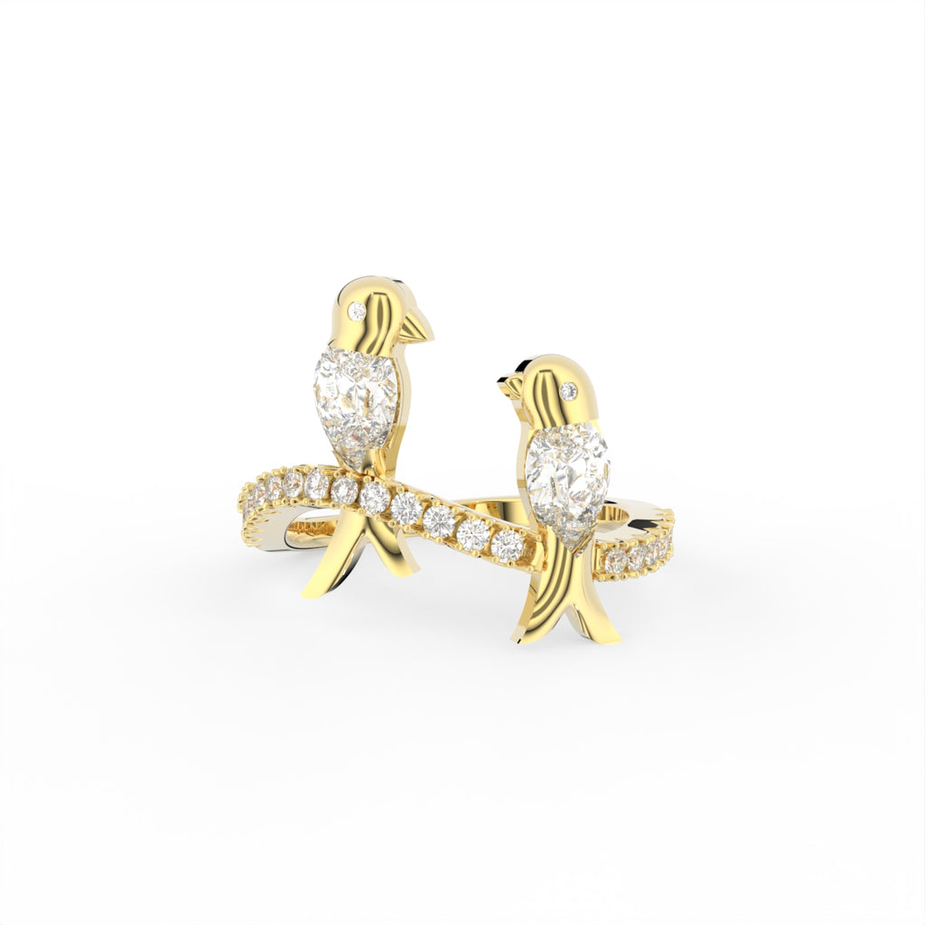 Sterling Silver Pear Diamond Ring — TOP