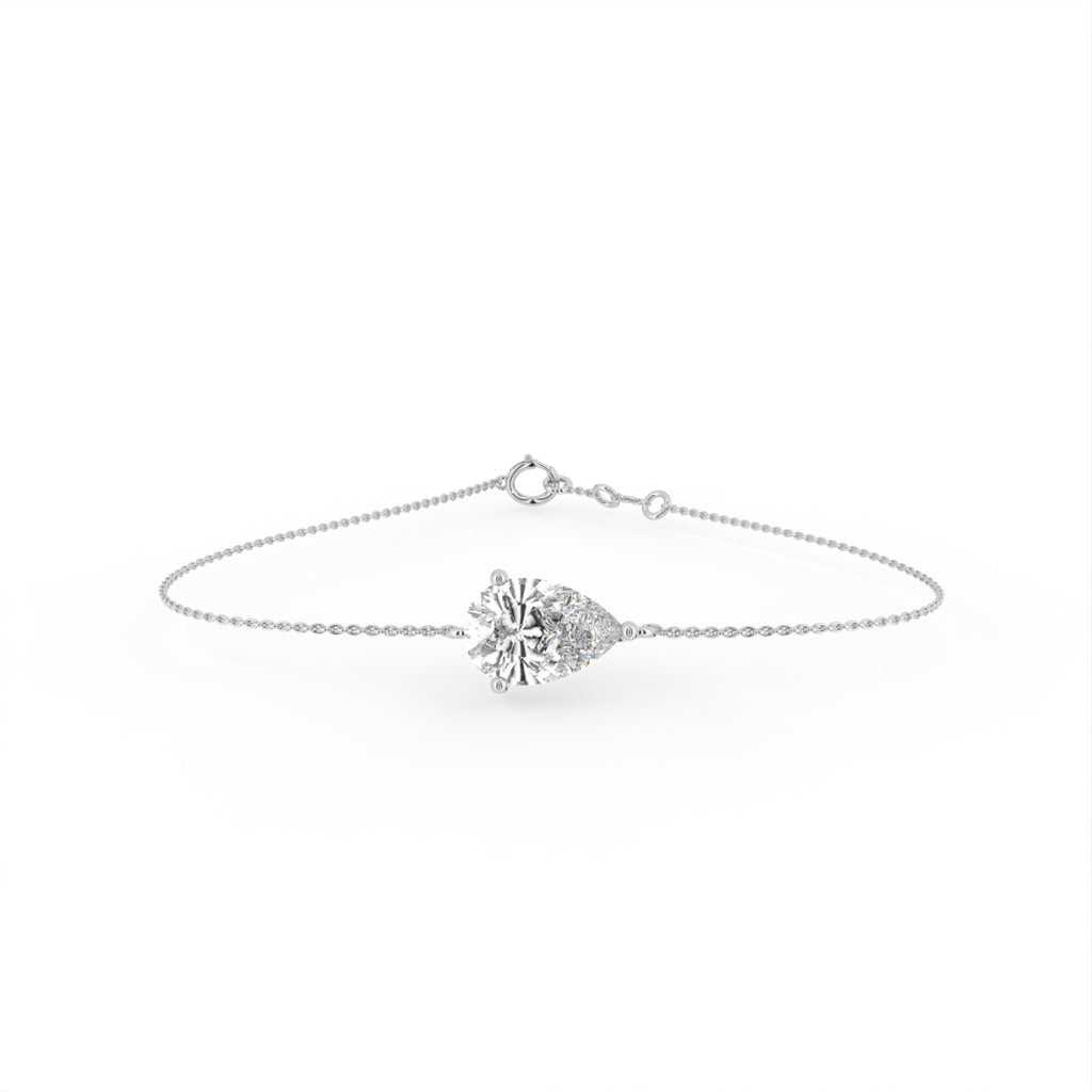18K Gold Pear Diamond Bracelet — TOP