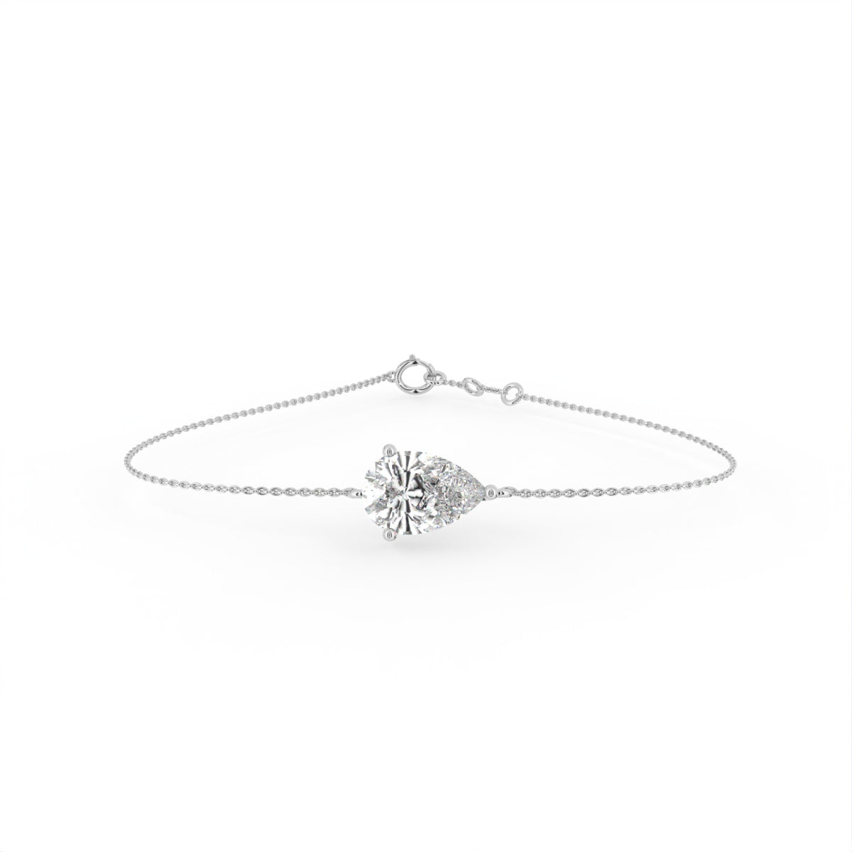 18K Gold Pear Diamond Bracelet — TOP