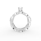 18K Bespoke Round Diamond Multi-Row Ring — FRONT