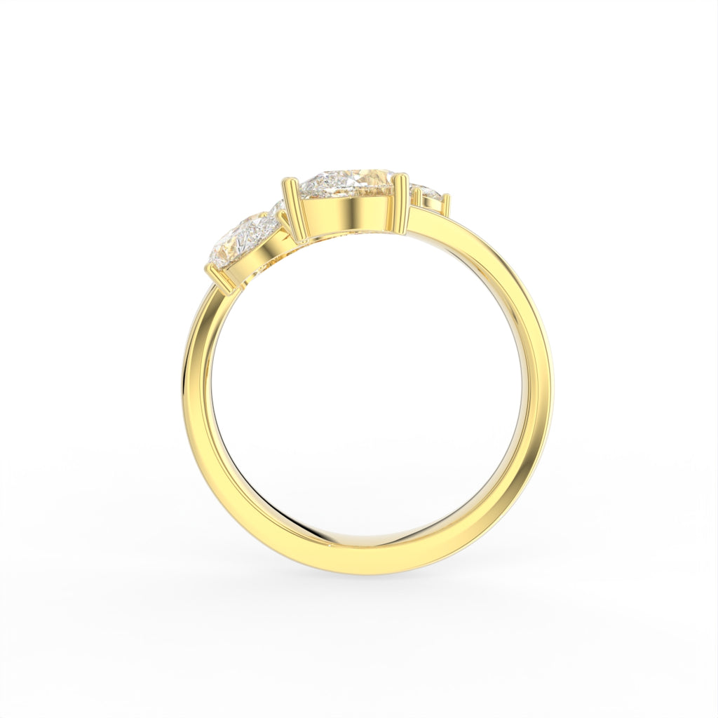 Sterling Silver Diamond Ring — FRONT/BACK
