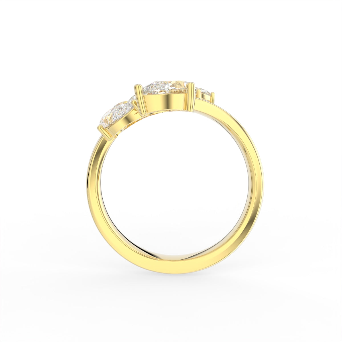 Sterling Silver Diamond Ring — FRONT/BACK