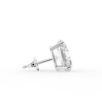 18K Oval Halo Diamond Earrings — SIDE VIEW