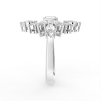 18K Floral Pear Diamond Ring — SIDE