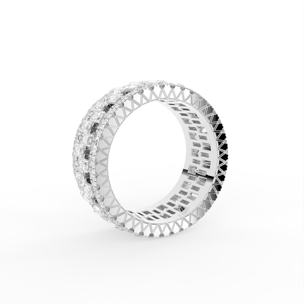 18K Bespoke Pave Diamond Ring — 3D VIEW