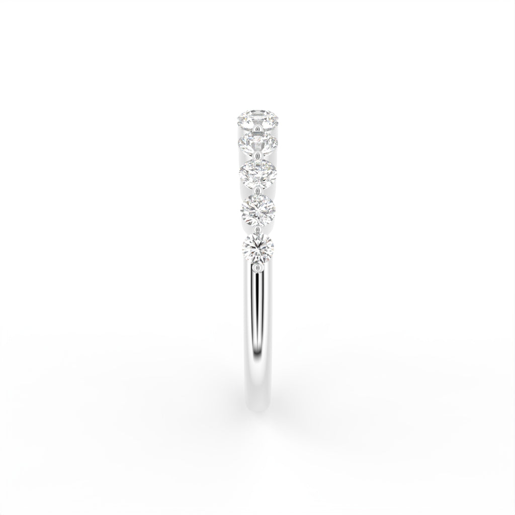 18K Half Eternity Diamond Ring — SIDE