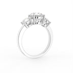 18K Trilogy Round Diamond Engagement Ring — 3D VIEW