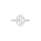 18K Halo Round Diamond Ring — TOP