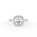18K Halo Round Diamond Ring — TOP