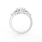 18K Bespoke Oval Marquise Diamond Ring — FRONT
