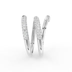 18K Spiral Pave Diamond Ring — SIDE