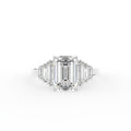 14K Yellow Gold Solitaire Emerald Diamond Ring — TOP