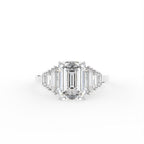 14K Yellow Gold Solitaire Emerald Diamond Ring — TOP