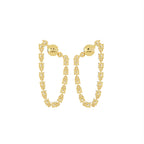 18K Yellow Gold Diamond Hoop Earrings — BACK