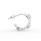 14K Yellow Gold Half Hoop Diamond Earrings — SIDE VIEW