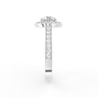 18K Halo Round Diamond Engagement Ring — SIDE