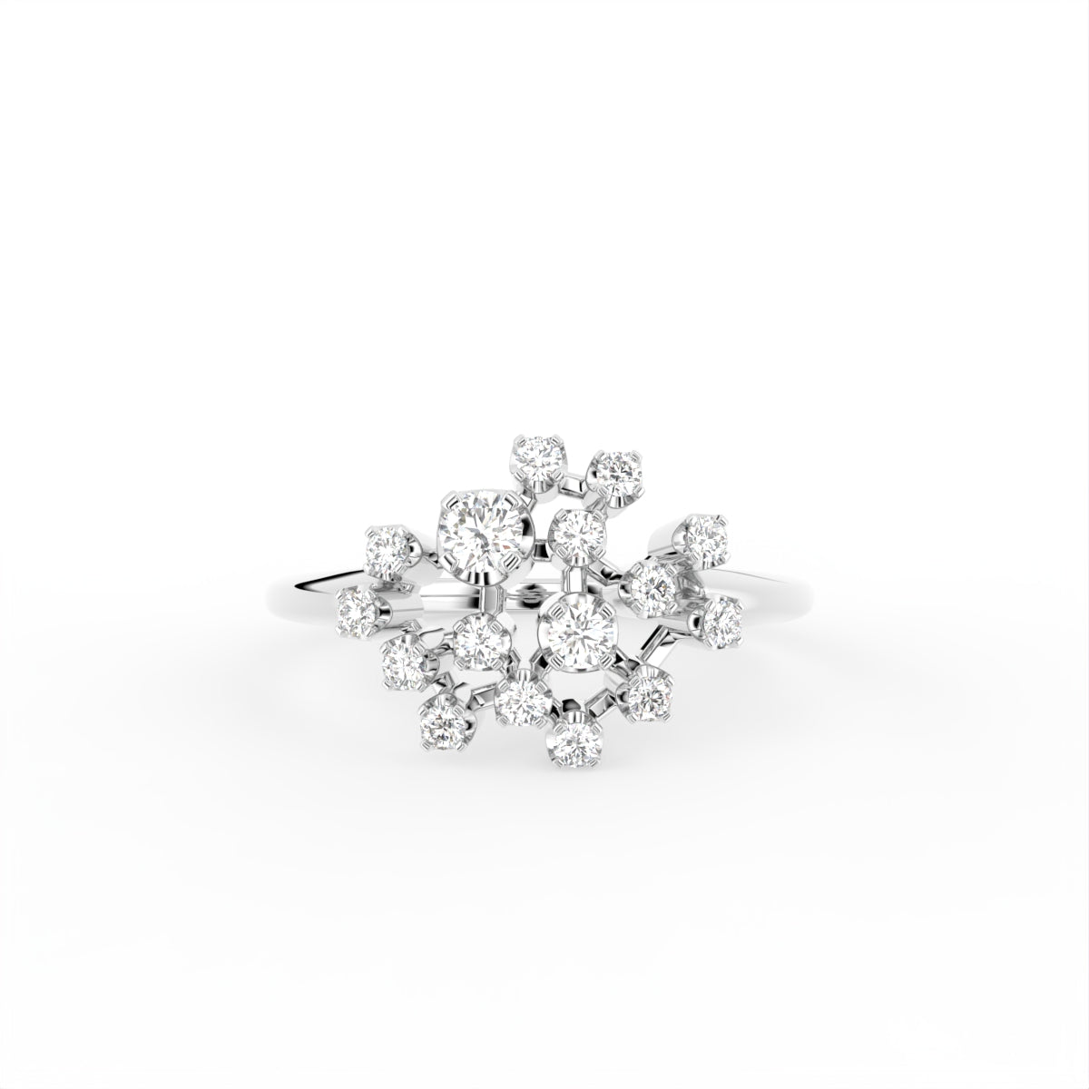 18K Bespoke Cluster Diamond Ring — TOP