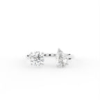 18K Bespoke Pear Diamond Open Ring — TOP