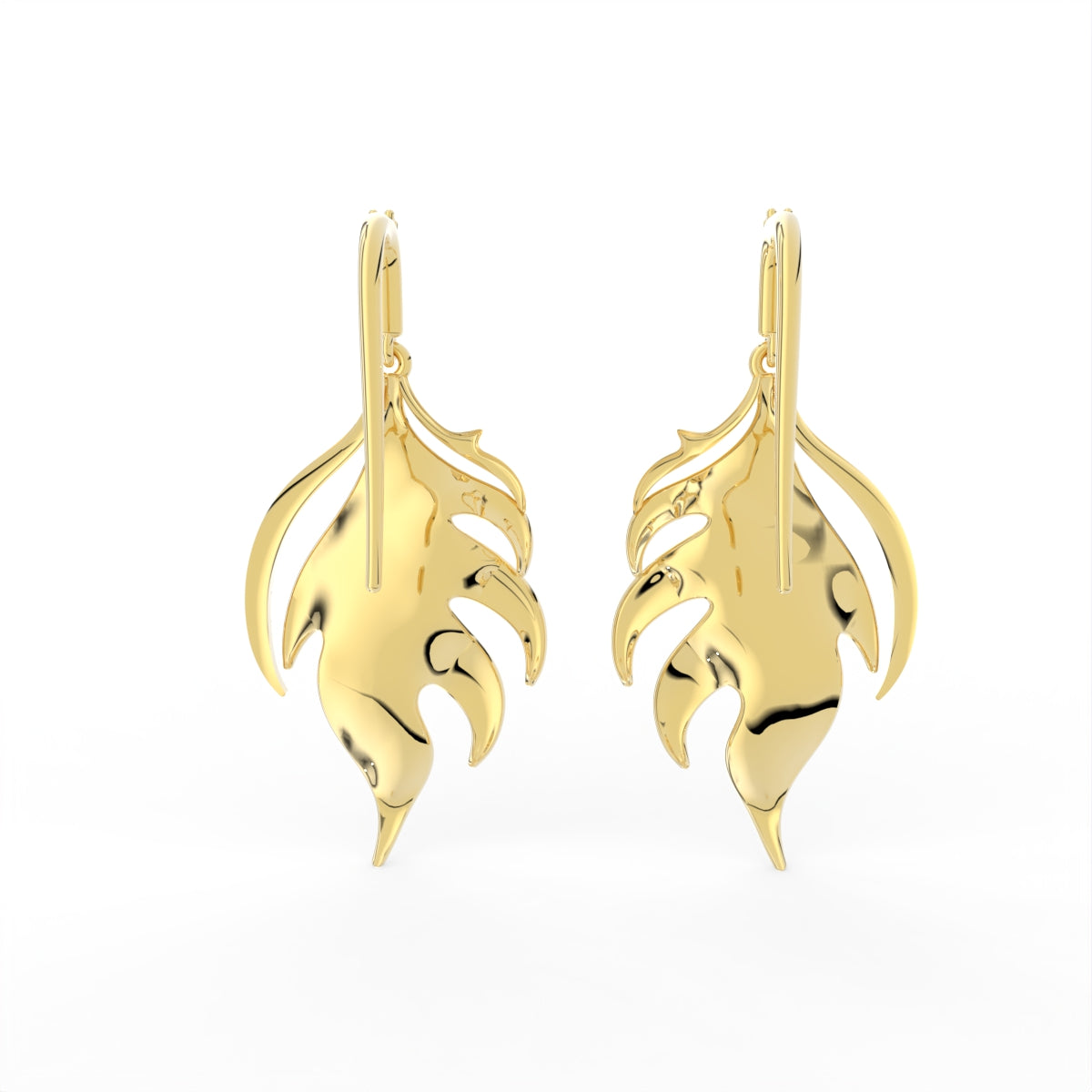 Sterling Silver Pear Diamond Earrings — FRONT/BACK