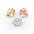 Sterling Silver Heart Diamond Ring — 3 COLOR