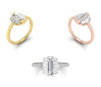 14K White Gold Baguette Diamond Ring — 3 COLOR