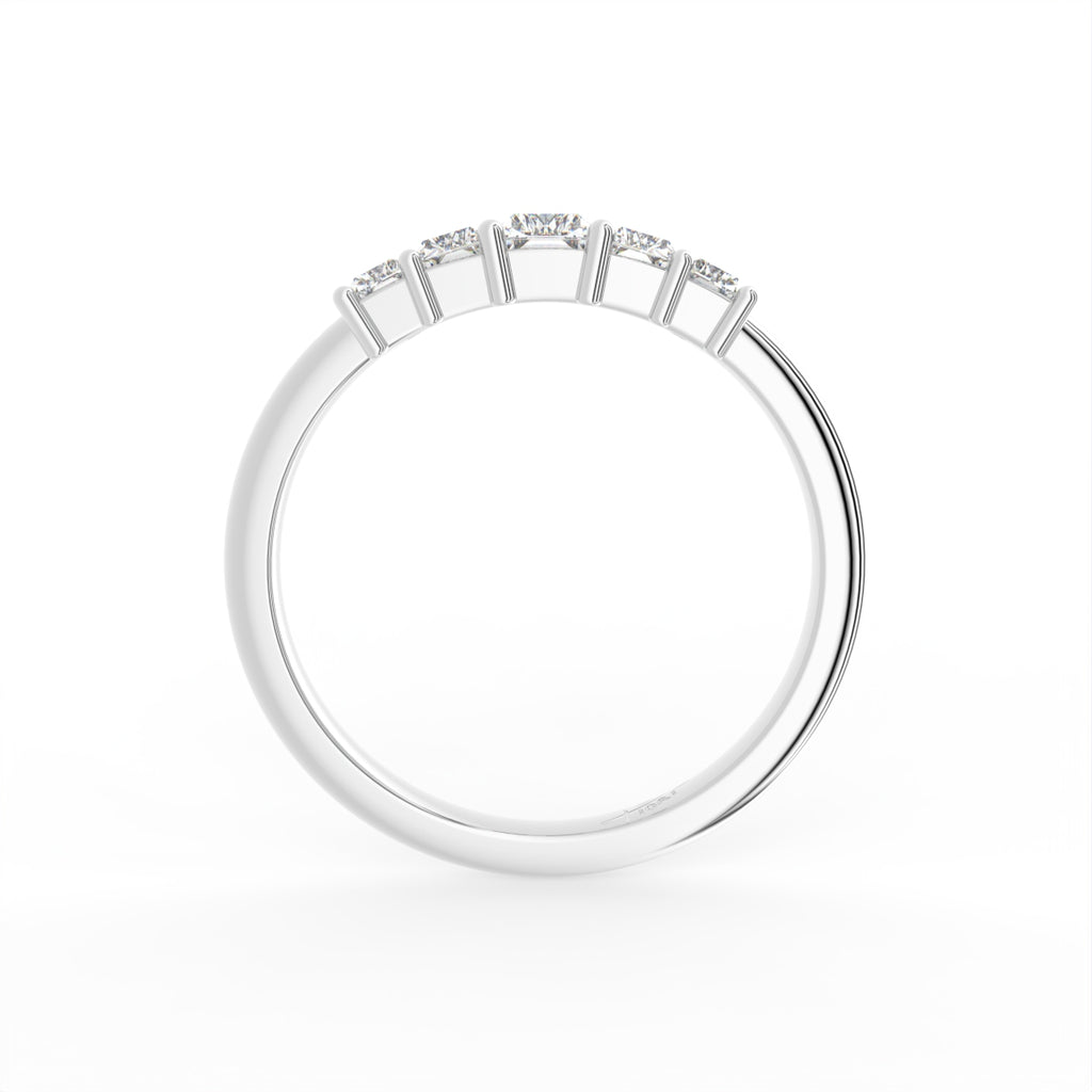 18K White Gold Baguette Cluster Diamond Ring — FRONT